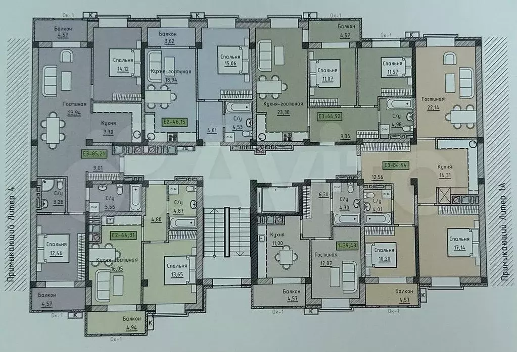 2-к. квартира, 47 м, 4/4 эт. - Фото 1