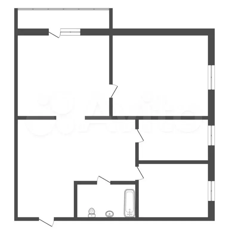 3-к. квартира, 46,4 м, 2/5 эт. - Фото 0