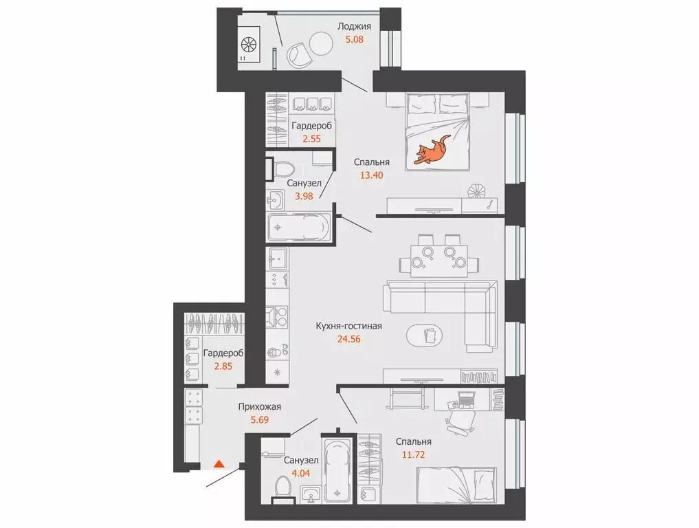 2-комнатная квартира: Ульяновск, микрорайон Новый Город, квартал ... - Фото 1