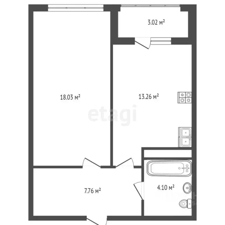 1-к кв. Крым, Симферопольский район, с. Мирное ул. Славы, 50к3 (44.06 ... - Фото 1