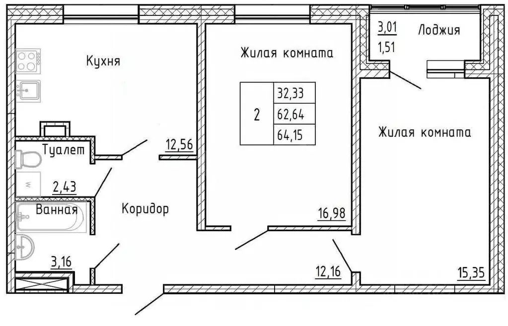 2-к кв. Сахалинская область, Южно-Сахалинск ул. 140-летия города ... - Фото 2