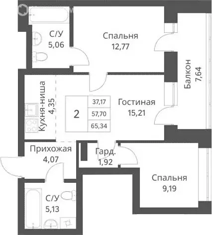 2-комнатная квартира: Новосибирск, Игарская улица, 40/2 (65 м) - Фото 0