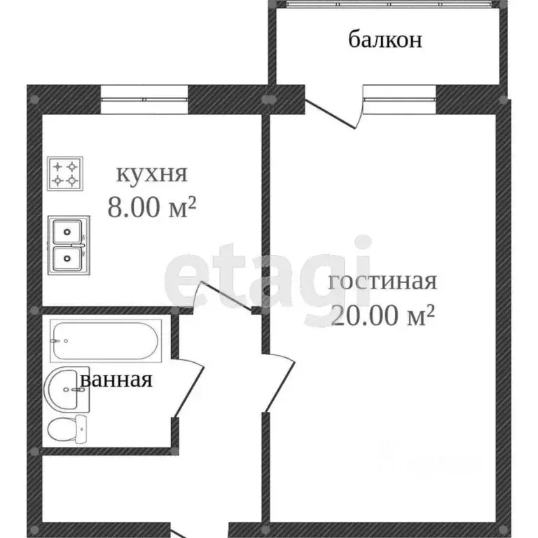 1-к кв. Костромская область, Кострома Бульварная ул., 23к2 (36.2 м) - Фото 2