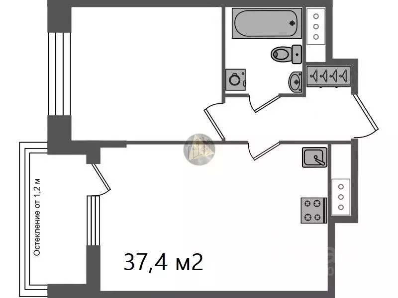 1-к кв. Санкт-Петербург Кубинская ул., 76к1 (37.4 м) - Фото 1