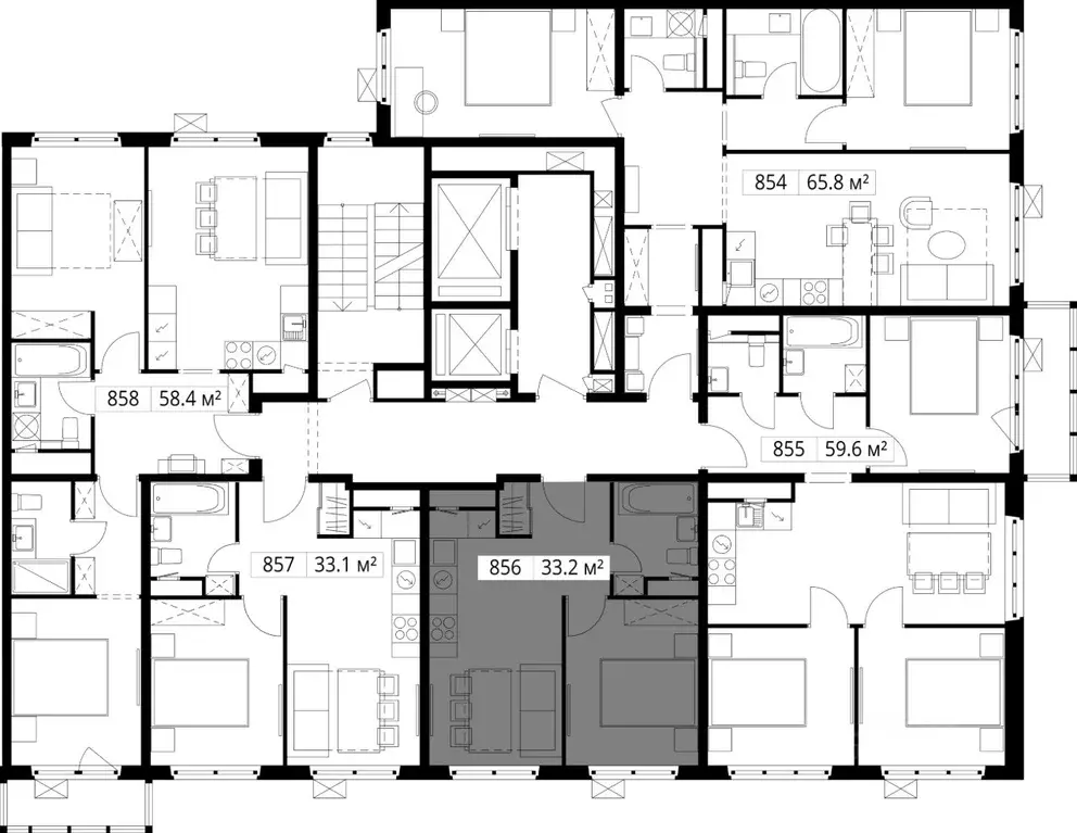 1-к кв. Московская область, Ленинский городской округ, д. Сапроново, ... - Фото 2