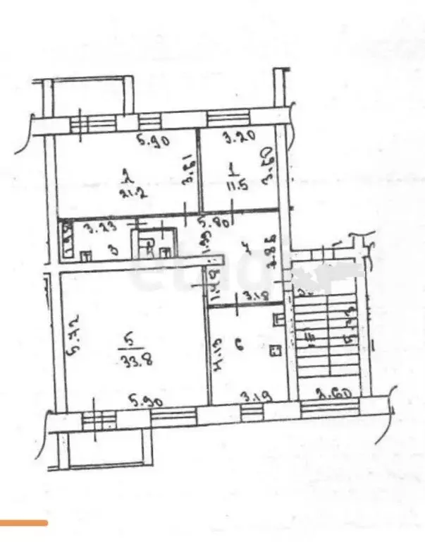 4-к кв. Иркутская область, Иркутск ул. Ядринцева, 17 (102.7 м) - Фото 2