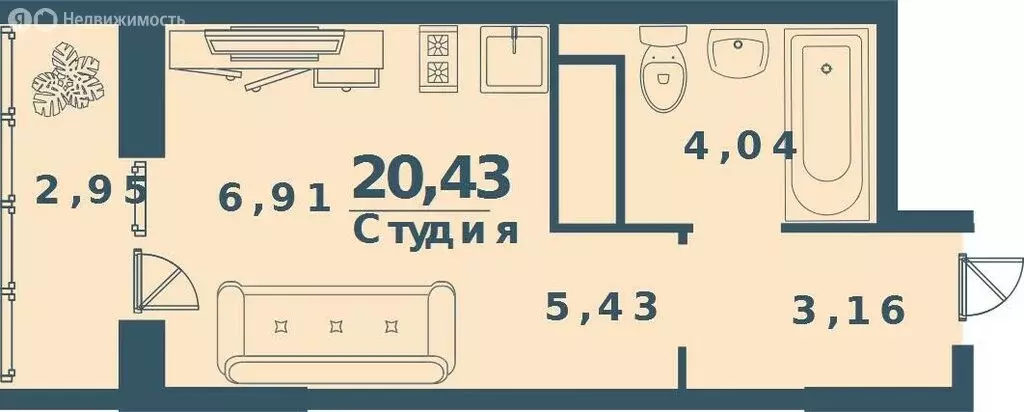 1-комнатная квартира: Ульяновск, микрорайон Север, жилой комплекс ... - Фото 0