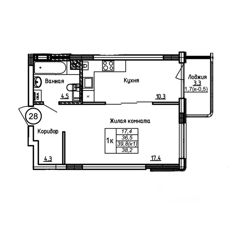 1-к кв. Калининградская область, Калининград Теодор Кроне жилой ... - Фото 1