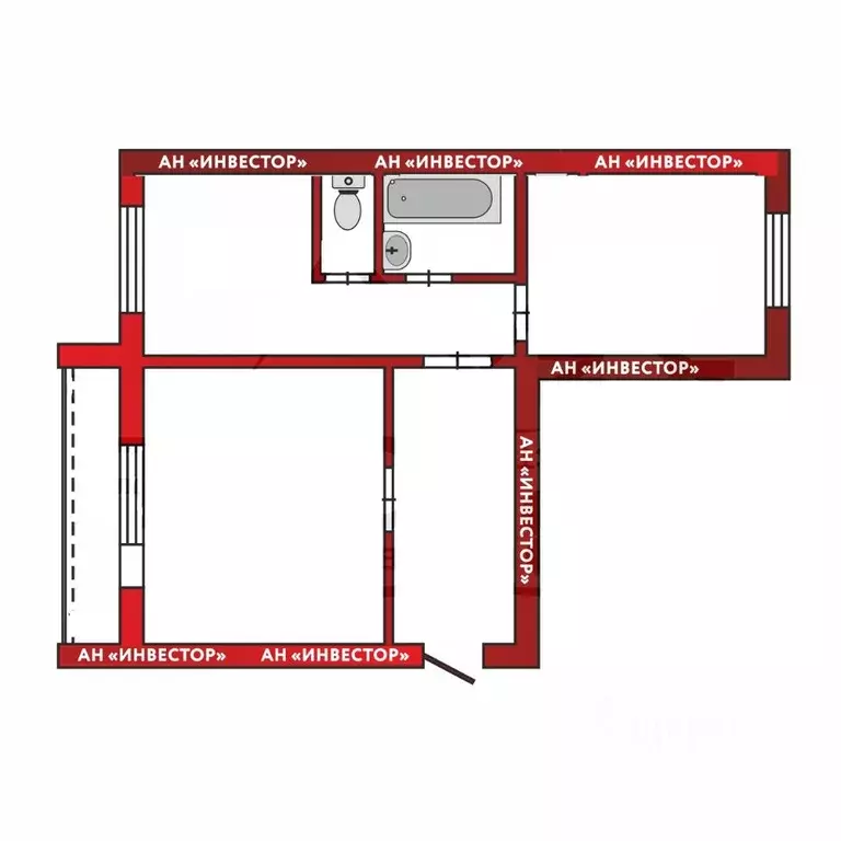 2-к кв. Челябинская область, Челябинск ул. Молодогвардейцев, 41Г (56.5 ... - Фото 2