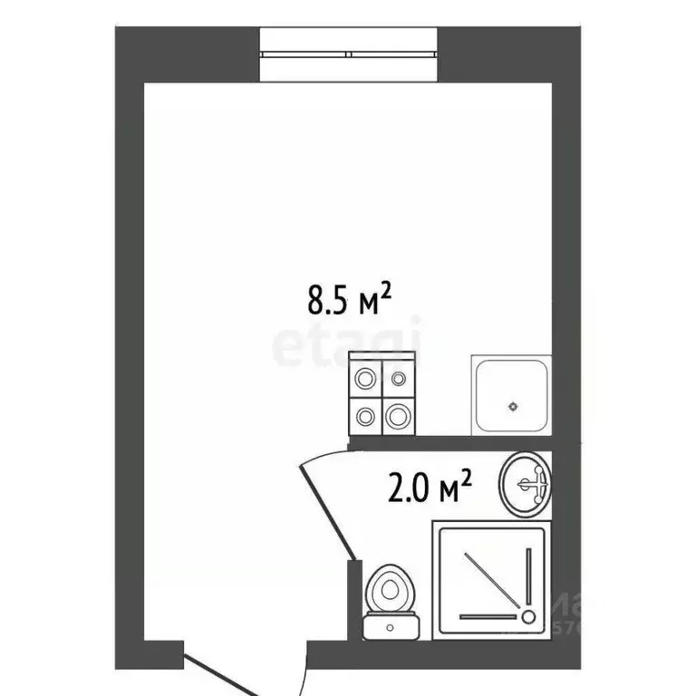 Студия Краснодарский край, Анапа ул. Адмирала Пустошкина, 22к3 (10.4 ... - Фото 1