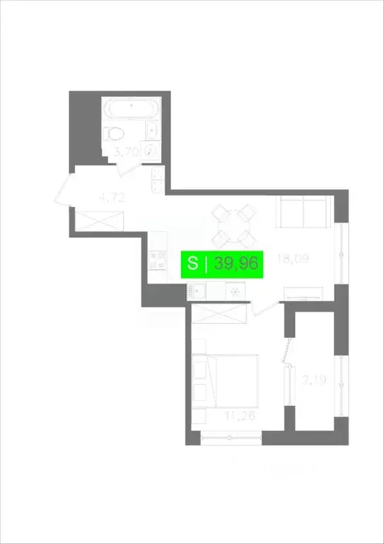 1-к кв. Санкт-Петербург Московское ш., 13ВА (39.96 м) - Фото 0