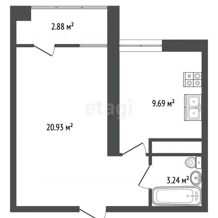 1-к кв. Крым, Симферополь ул. Генерала Родионова (34.3 м) - Фото 1