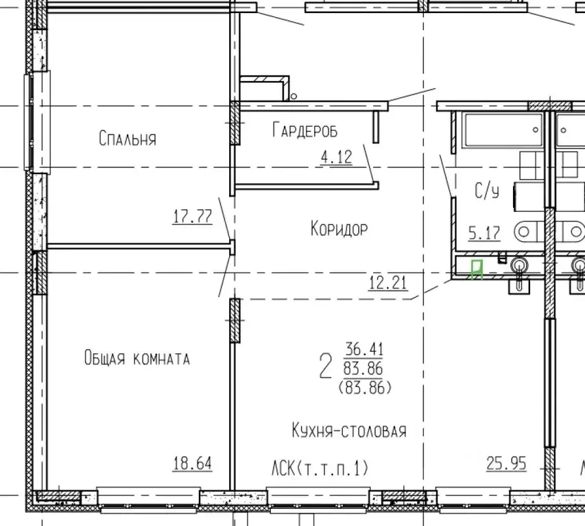 2-к кв. Воронежская область, Воронеж ул. Сергея Лазо (83.86 м) - Фото 0