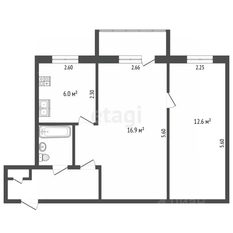 2-к кв. Камчатский край, Елизово ул. Беринга, 21А (43.0 м) - Фото 2