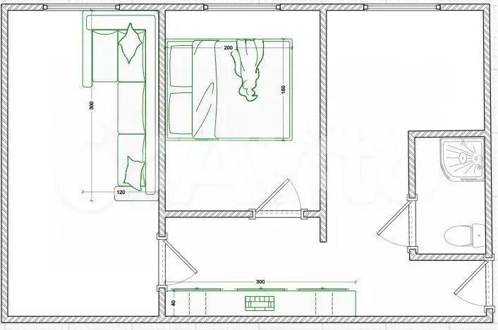 2-к. квартира, 45,5 м, 1/5 эт. - Фото 0