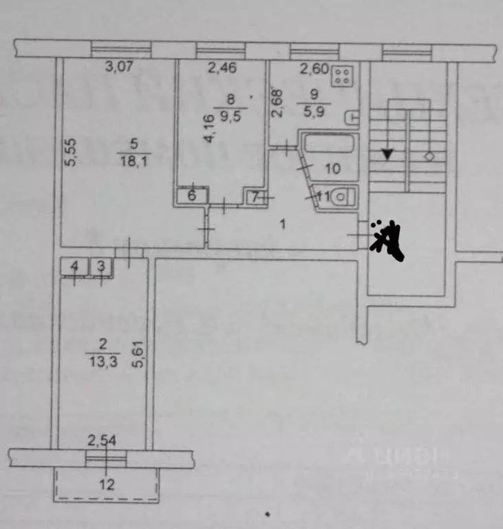 3-к кв. Челябинская область, Челябинск Российская ул., 59А (58.1 м) - Фото 2