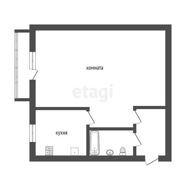 1-комнатная квартира: Златоуст, улица Карла Маркса, 41 (31 м) - Фото 1