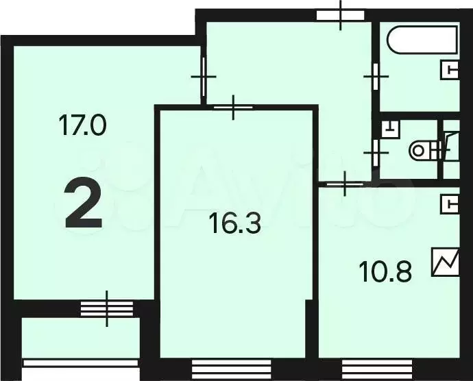 Аукцион: 2-к. квартира, 56,9 м, 2/11 эт. - Фото 0