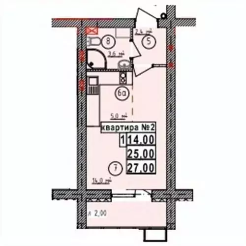 Студия Липецкая область, Усмань Северо-Восточный мкр,  (27.0 м) - Фото 1