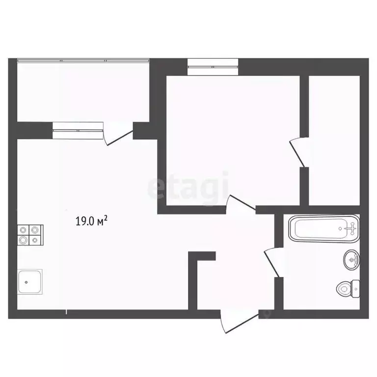 1-к кв. Тюменская область, Тюмень ул. Пожарных и Спасателей, 5 (46.5 ... - Фото 1