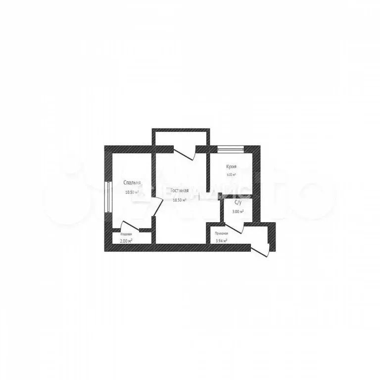 2-к. квартира, 45,1 м, 2/5 эт. - Фото 0