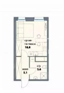 Студия Москва Шелепихинская наб., 34к5 (29.4 м) - Фото 1