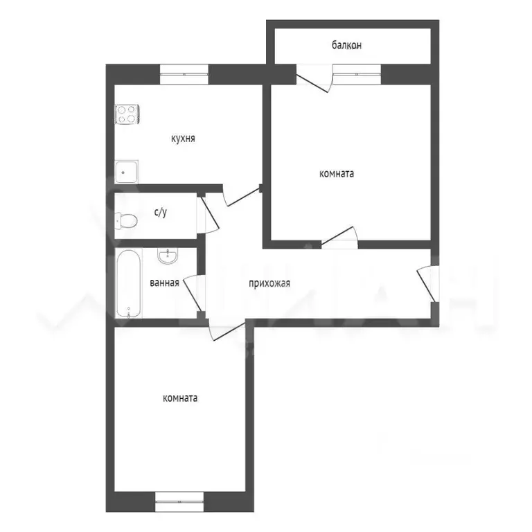 2-к кв. Челябинская область, Челябинск Октябрьская ул., 1 (74.7 м) - Фото 2