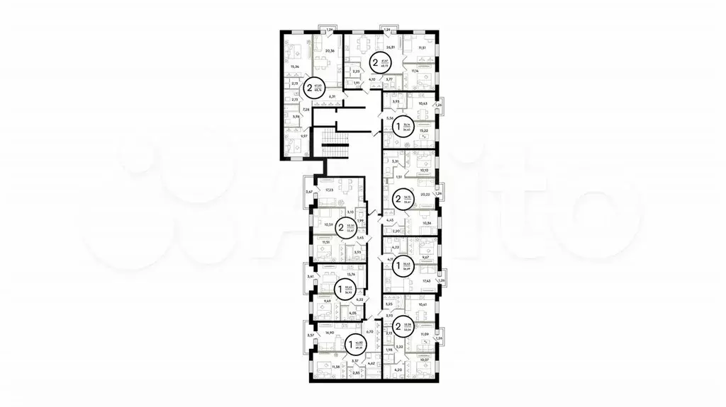 2-к. квартира, 68,8 м, 3/4 эт. - Фото 1