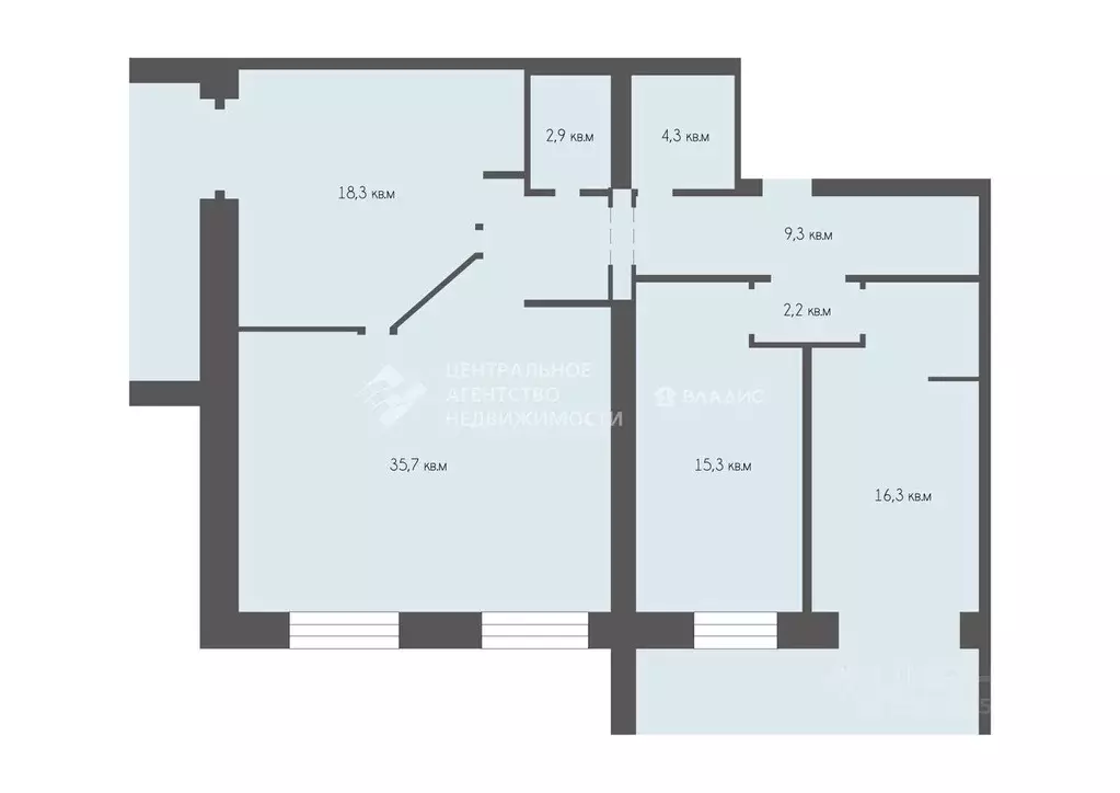3-к кв. Рязанская область, Рязань ул. Есенина, 45к1 (106.3 м) - Фото 1
