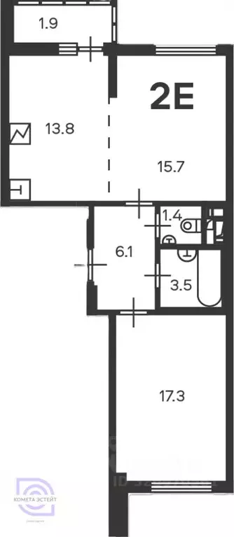 2-к кв. Москва Кусковская ул., 12/1 (57.6 м) - Фото 1