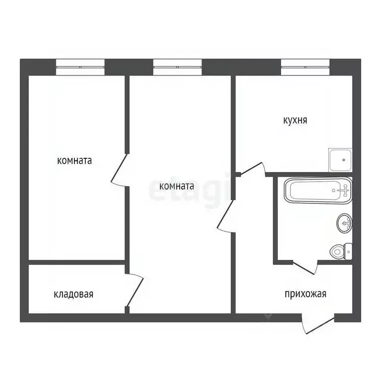 2-к кв. Красноярский край, Красноярск ул. Крупской, 6 (41.6 м) - Фото 1