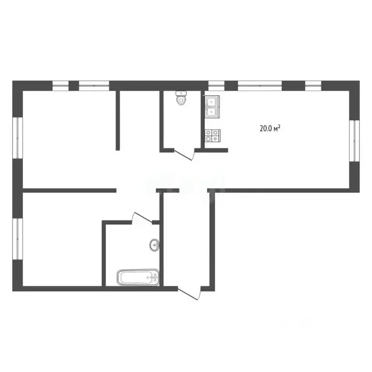 3-к кв. Тюменская область, Тюмень ул. 50 лет Октября, 63Г (74.4 м) - Фото 1