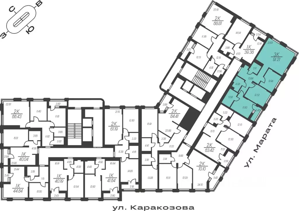 3-к кв. Тульская область, Тула  (91.27 м) - Фото 1