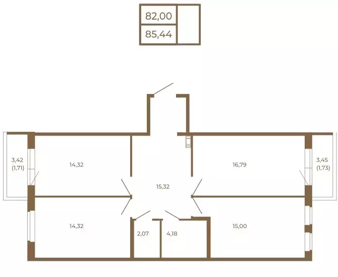 3-комнатная квартира: Сертолово, ЖК Новая История (85.44 м) - Фото 2