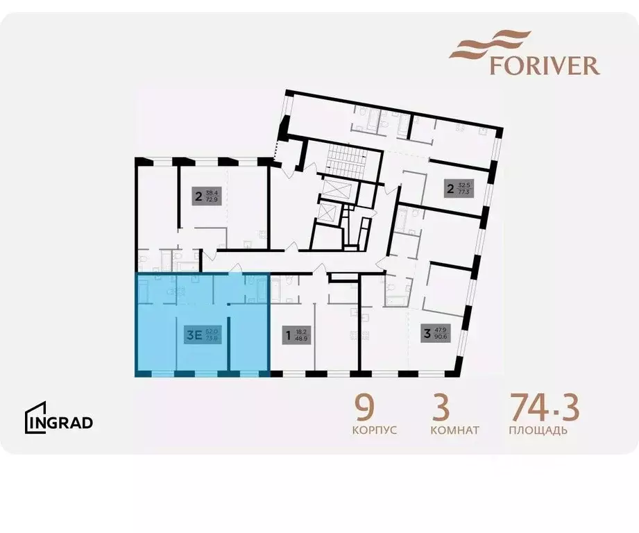 2-к кв. Москва ул. Эдуарда Стрельцова, 2к2 (74.3 м) - Фото 1