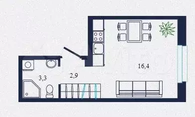 Квартира-студия, 22,7 м, 19/19 эт. - Фото 0