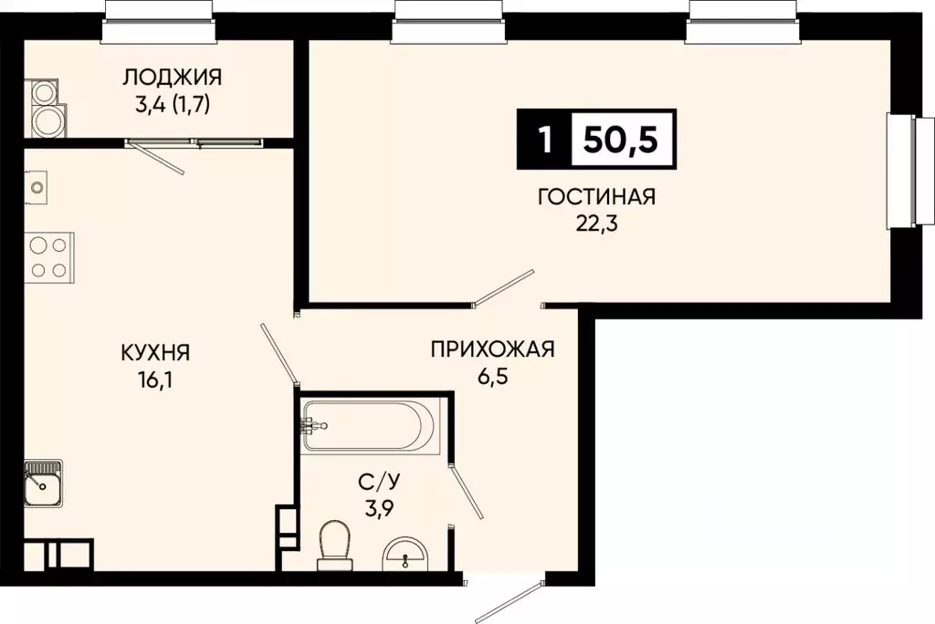 1-к кв. Ставропольский край, Кисловодск городской округ, пос. ... - Фото 0