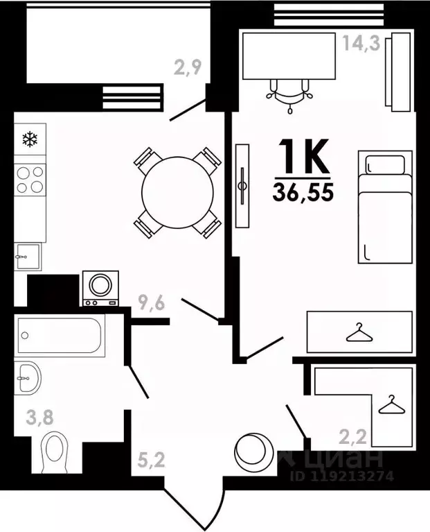 1-к кв. Нижегородская область, Нижний Новгород Коломенская ул., 8к4 ... - Фото 0