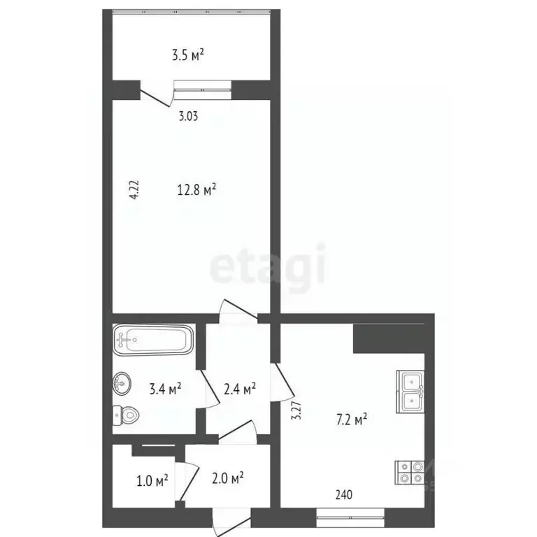 1-к кв. Севастополь ул. Тараса Шевченко, 13 (29.4 м) - Фото 2