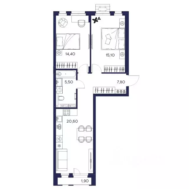 2-к кв. Пензенская область, Пенза Засурье мкр, Лес жилой комплекс ... - Фото 1