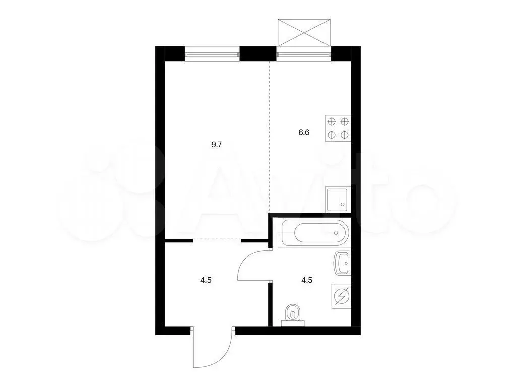Квартира-студия, 25,3 м, 20/29 эт. - Фото 0