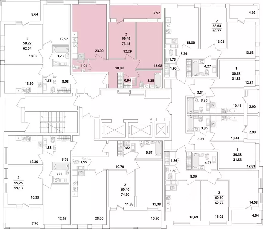 2-к кв. Санкт-Петербург Кубинская ул., 82к3с1 (73.6 м) - Фото 1