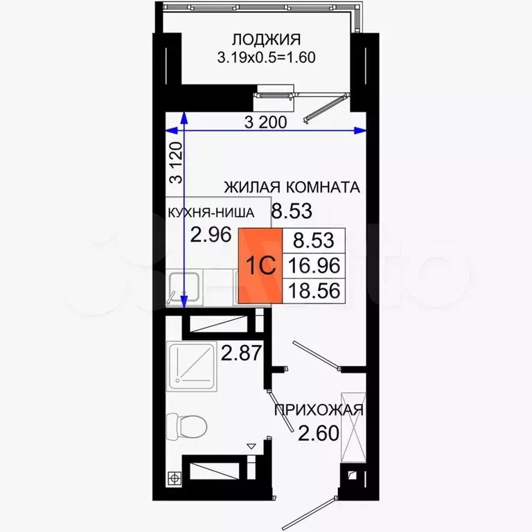 Квартира-студия, 19 м, 7/10 эт. - Фото 0