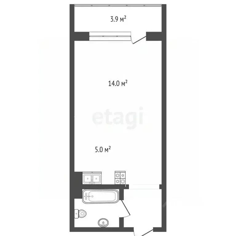 Студия Ханты-Мансийский АО, Сургут ул. Крылова, 26 (23.9 м) - Фото 2