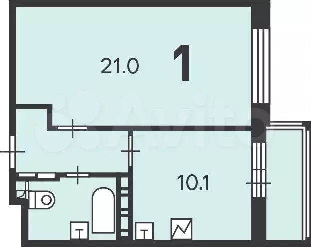 Аукцион: 1-к. квартира, 39,7 м, 22/23 эт. - Фото 1