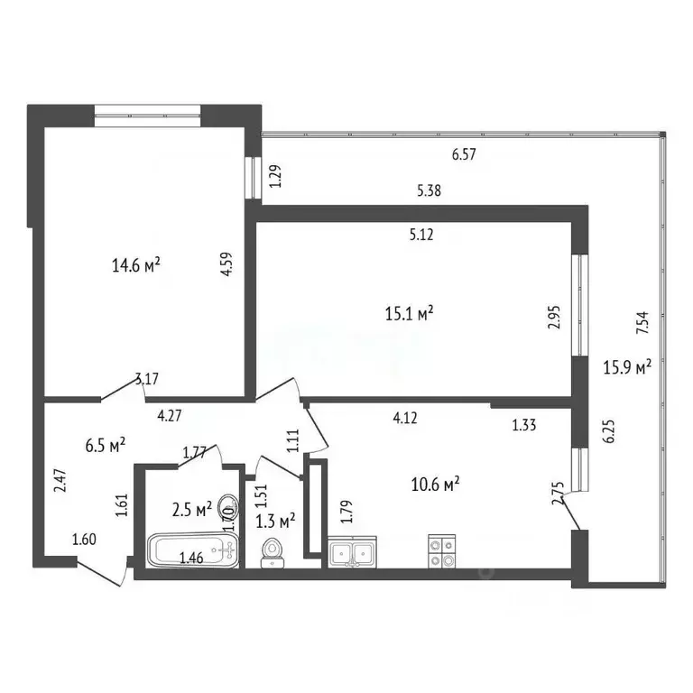 2-к кв. Ростовская область, Ростов-на-Дону ул. Нансена, 83с1 (50.6 м) - Фото 2