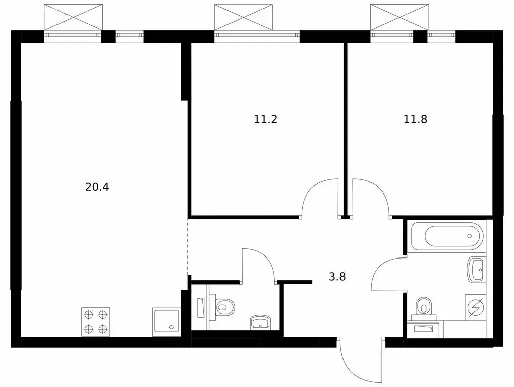 2-комнатная квартира: Котельники, микрорайон Белая Дача, 30 (57.4 м) - Фото 1