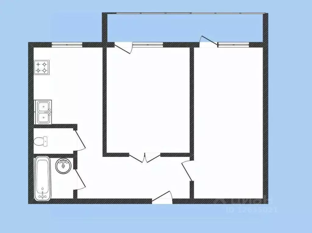 2-к кв. Костромская область, Кострома проезд 1-й Давыдовский, 6 (47.1 ... - Фото 2