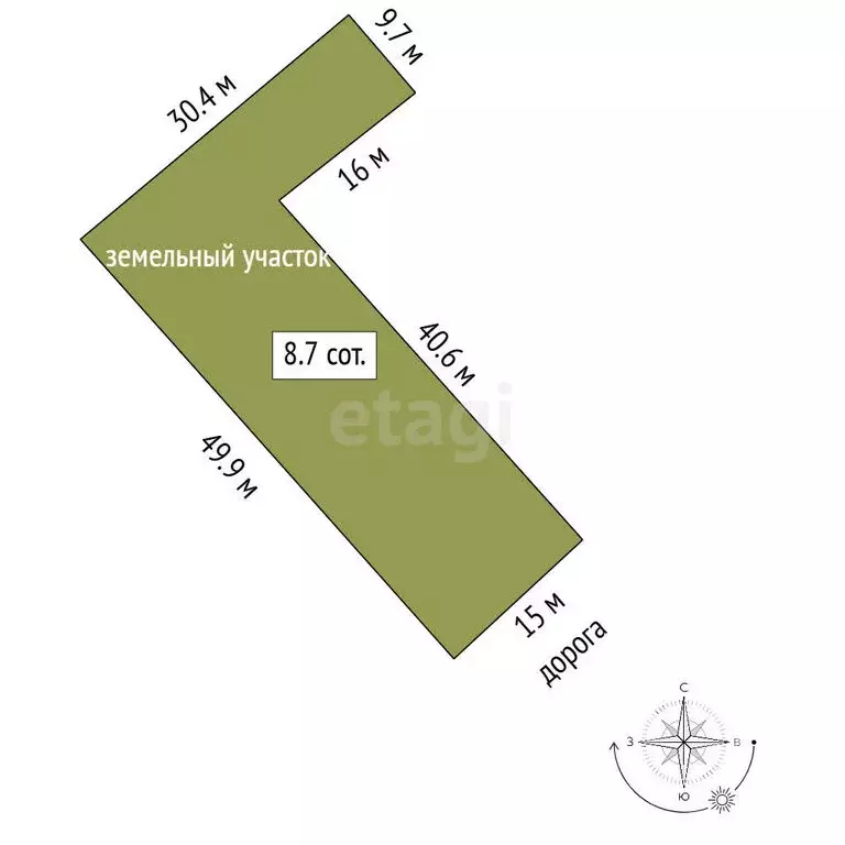 Участок в Всеволожск, 2-я линия (8.74 м) - Фото 1