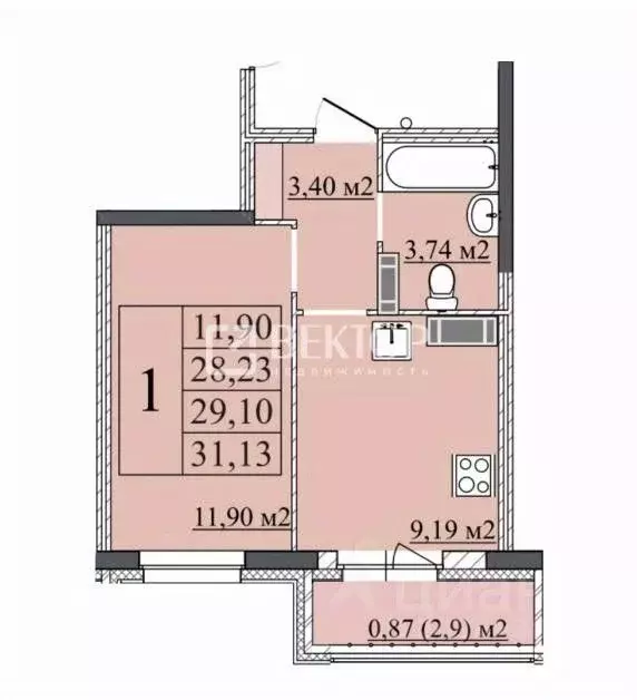 1-к кв. Ярославская область, Ярославль ул. Старая Костромская, 6 (29.1 ... - Фото 2